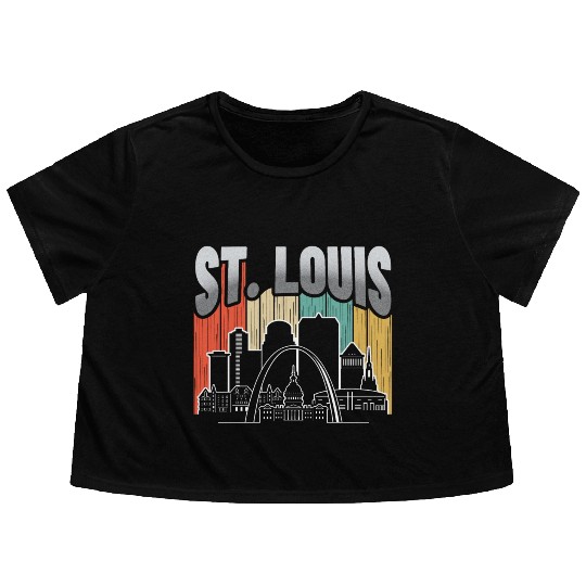 St. Louis Missouri Vintage Flowy Cropped Tees