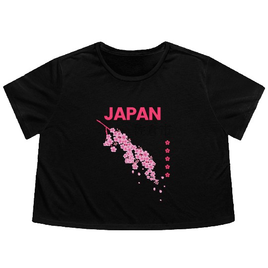 Japan sakura Flowy Cropped Tees