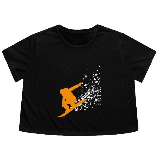 Snowboard Flowy Cropped Tees Snowboarding Freestyler Winterpark