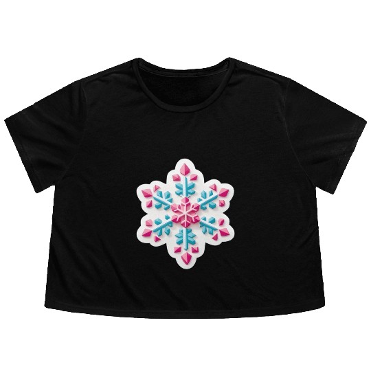 Crystal snowflake Flowy Cropped Tees