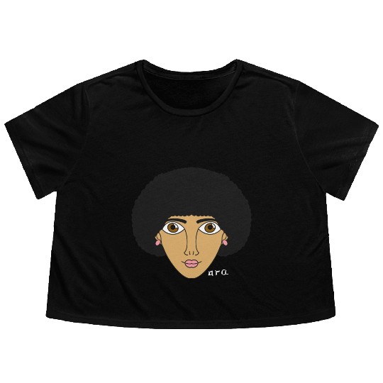 ora character face Flowy Cropped Tees