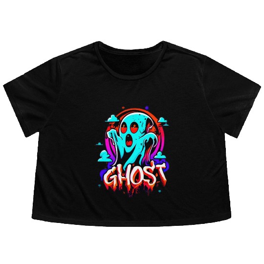Weird ghost N1 Flowy Cropped Tees