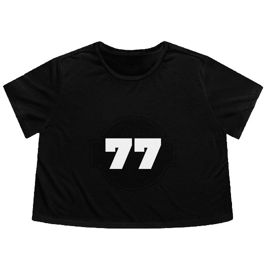 Congratulations 77 Years - Number Seventy-Seven Flowy Cropped Tees