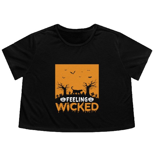 Halloween Feeling wicked Flowy Cropped Tees
