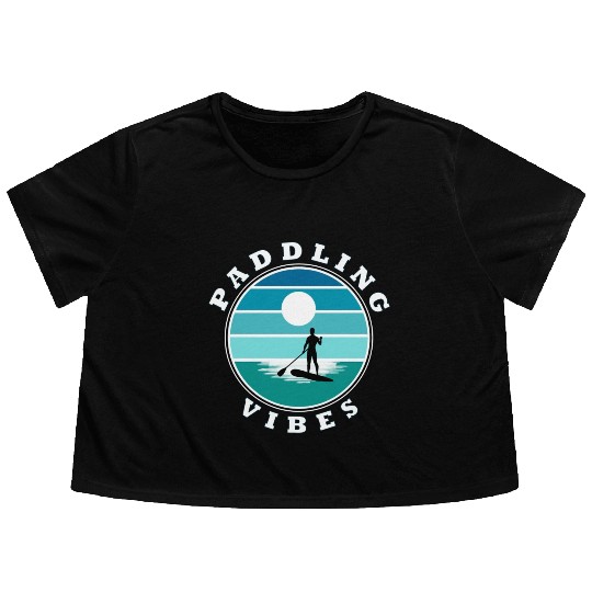 Paddling Vibes - retro - Paddle Boarder Flowy Cropped Tees