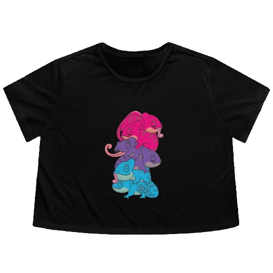 Androgynous Flag Pride Lgbtq Cute Chameleon Flowy Cropped Tees