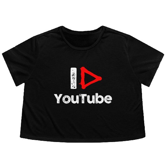 I love YouTube Flowy Cropped Tees