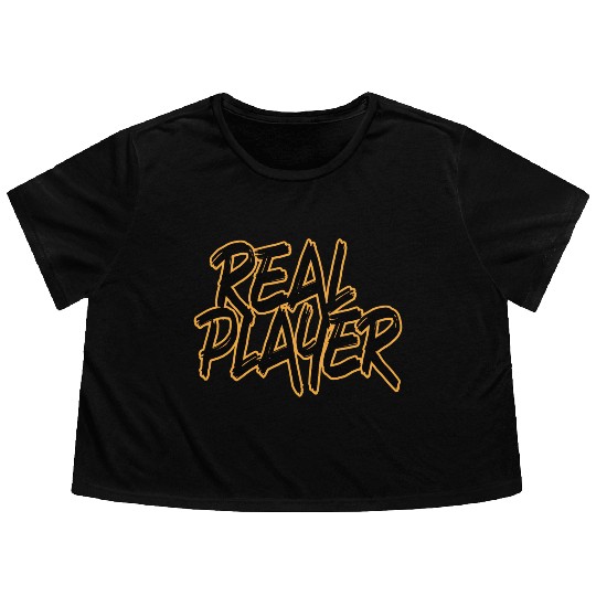Real Player Typography Design Flowy Cropped Tees