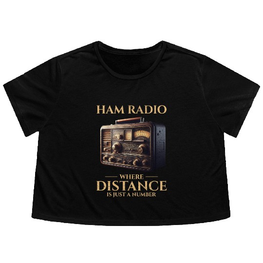 Vintage Ham Radio Operator Flowy Cropped Tees