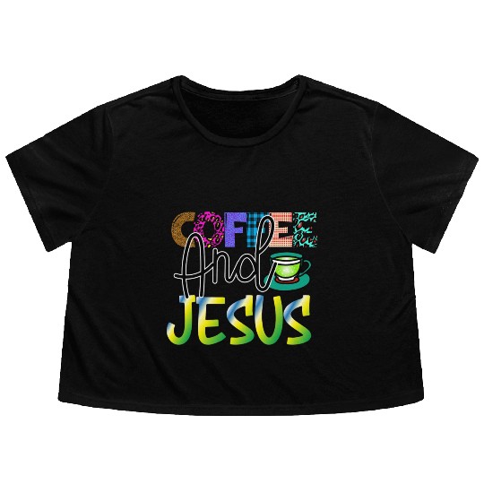 Coffee And Jesus Flowy Cropped Tees