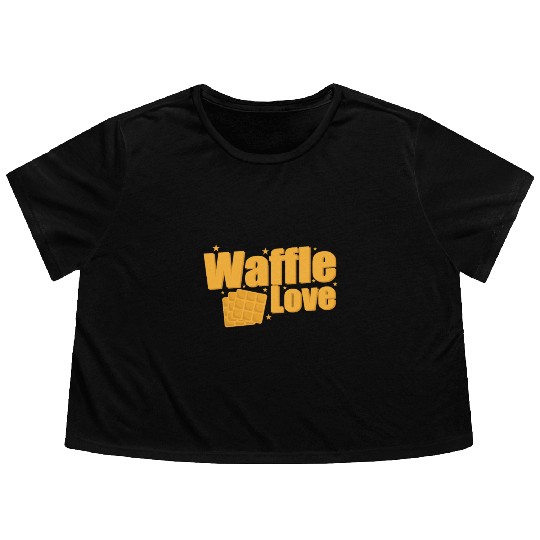 Waffle Love Snack Pastry Baker Flowy Cropped Tees