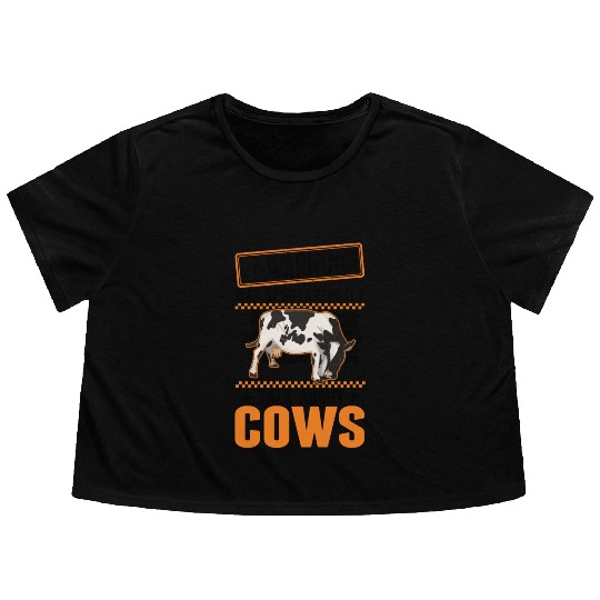 Cow Cattle Breeder Land, Farmer Cows Flowy Cropped Tees
