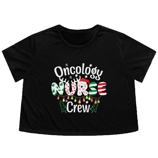 One merry Oncology Nurse Christmas Flowy Cropped Tees