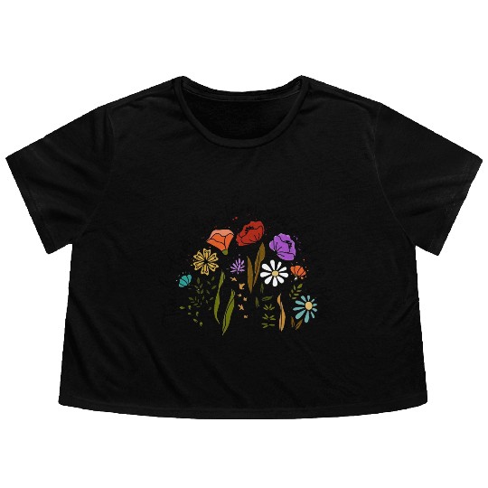 Kindergarten Teacher Flowy Cropped Tees