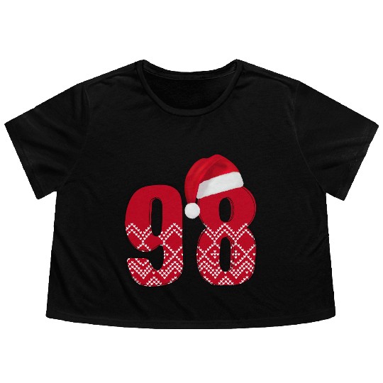 98 Years Old - Christmas Number Ninety Eight Flowy Cropped Tees