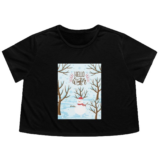 Hello Winter Wonderland Flowy Cropped Tees