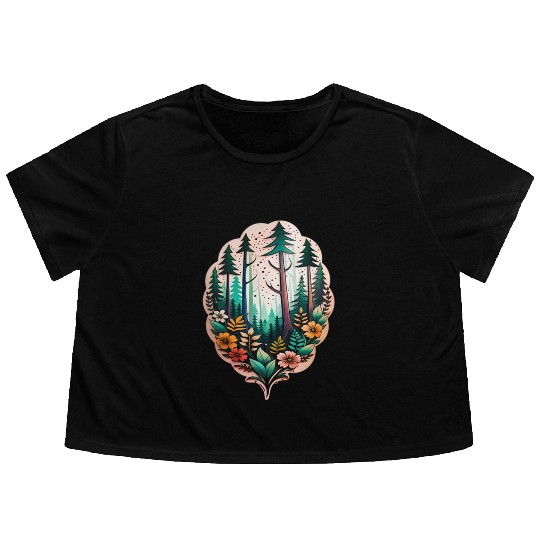 nature on skin Flowy Cropped Tees