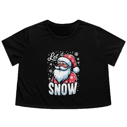 Let It Snow Flowy Cropped Tees