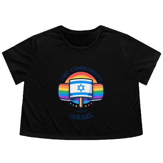 LGBTQ community STANDS WITH ISRAEL Flowy Cropped Tees