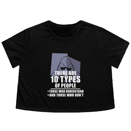 Funny Binary Code Saying Computer Science Programm Flowy Cropped Tees