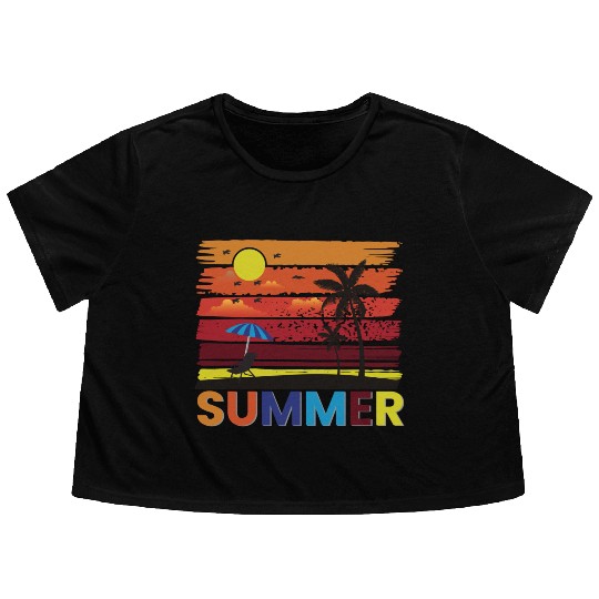 Summer Flowy Cropped Tees design