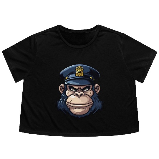 Monkey policeman Flowy Cropped Tees