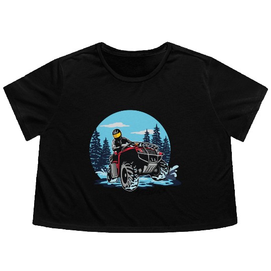ATV/Quad "Winter Riding" style logo. By "Hey Day" Flowy Cropped Tees