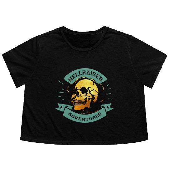 Gilded Skull Hellraiser Adventure Flowy Cropped Tees