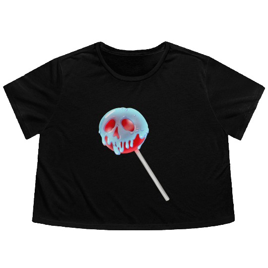 Poison Apple Halloween Candy Lollipop Flowy Cropped Tees