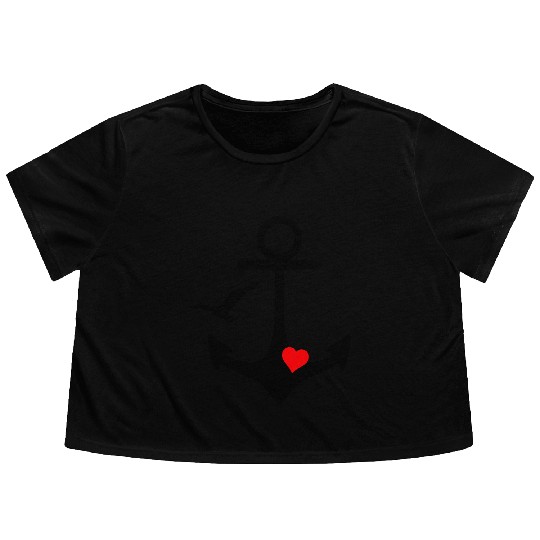 Anchor Heart Seagull Flowy Cropped Tees