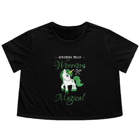 Cerebral Palsy Warriors Are Magical Cute Green Flowy Cropped Tees
