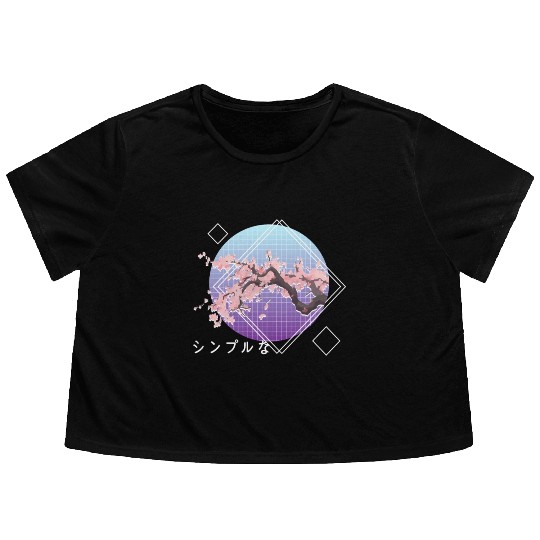 Lofi Aesthetic Sakura Cherry Blossom Tree Japanese Flowy Cropped Tees