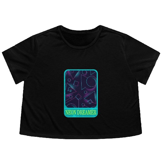 Geometric Flowy Cropped Tees, Neon Dreamer Flowy Cropped Tees, Gift For Math