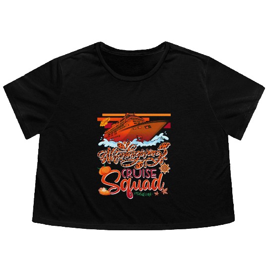 Thangiving Cruise Squad Cruise Ship Fall Pumpkins Flowy Cropped Tees