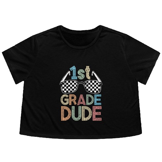Kindergarten Teacher Funny Student 1st Graduation Flowy Cropped Tees