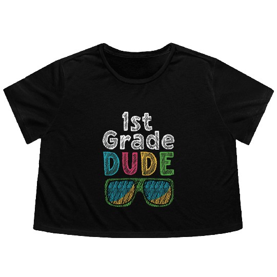 Kindergarten Teacher Funny Student 1st Graduation Flowy Cropped Tees