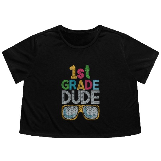 Kindergarten Teacher Funny Student 1st Graduation Flowy Cropped Tees