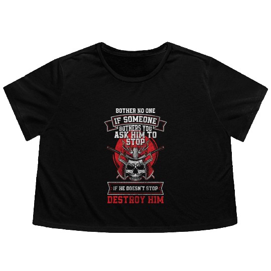Fighter Martial Arts Fighter Honor Katana Flowy Cropped Tees