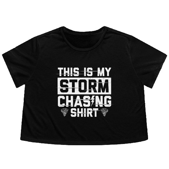 Storm Spotter | Storm Chaser Storm Warnings Gift Flowy Cropped Tees
