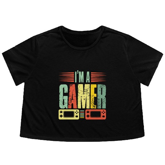Im a gamer Flowy Cropped Tees