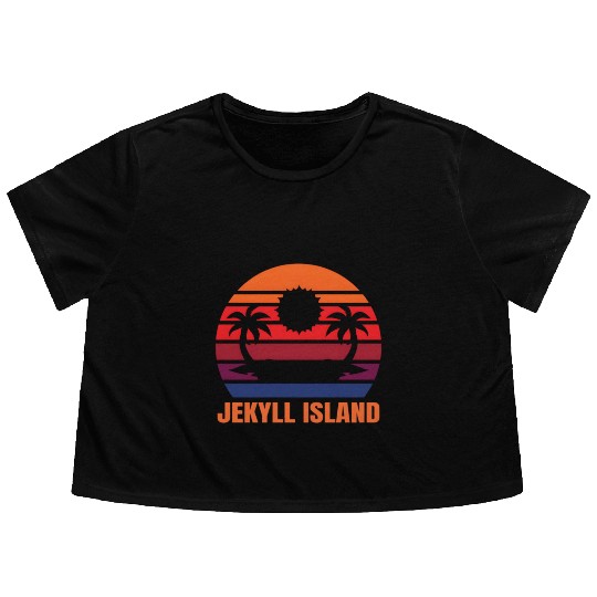 Jekyll Island Vacation Flowy Cropped Tees