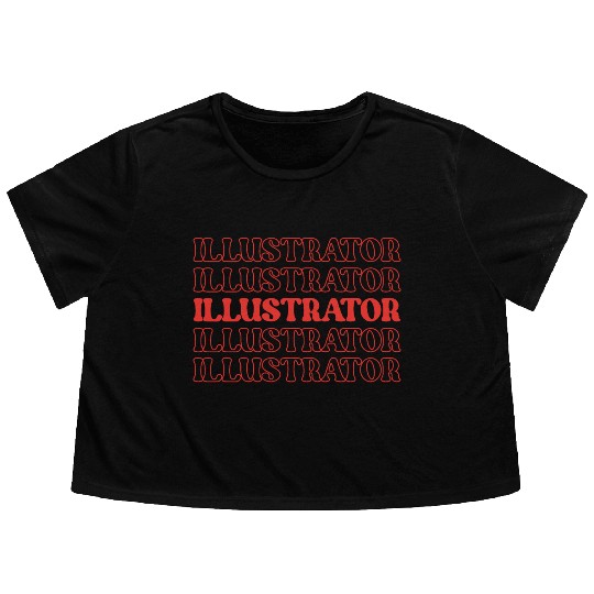 Illustrator Artist Graphic Designer Image Creator Flowy Cropped Tees