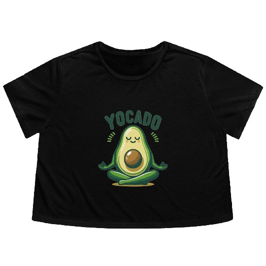 Yocado Peaceful Avocado Flowy Cropped Tees