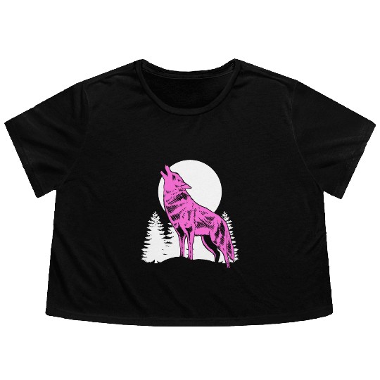 Mountain Wolf Furry Owner Gift Flowy Cropped Tees