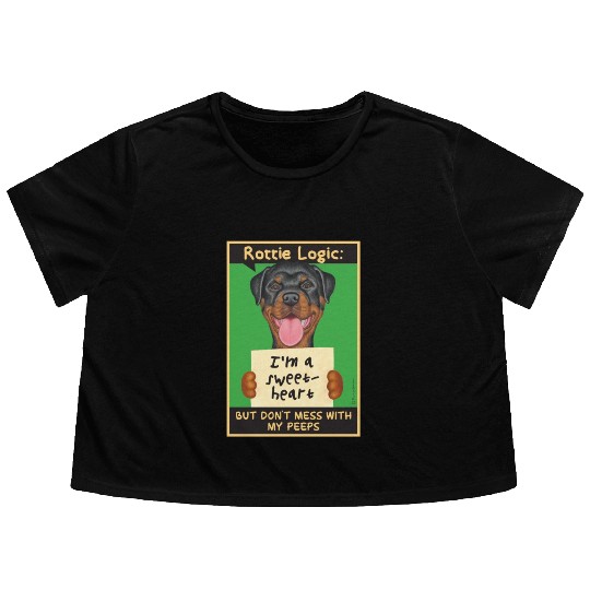 Rottweiler Logic Flowy Cropped Tees