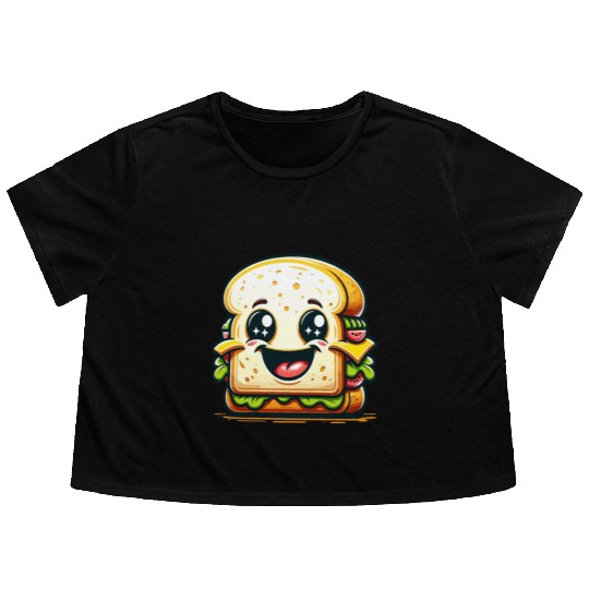 Laughing Sandwich – Lunchtime laughter Flowy Cropped Tees