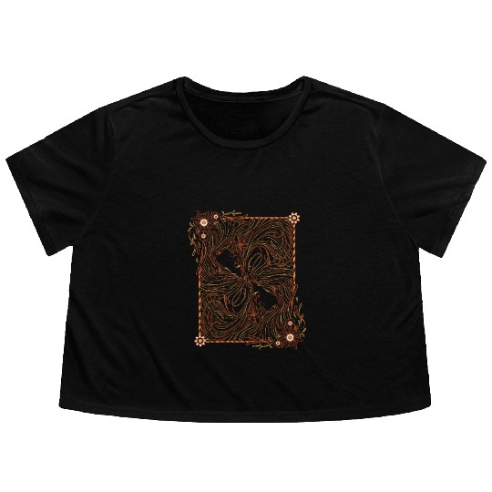 Gemini Steampunk Symmetry Flowy Cropped Tees