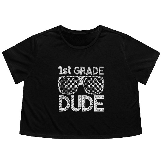 Kindergarten Teacher Funny Student 1st Graduation Flowy Cropped Tees