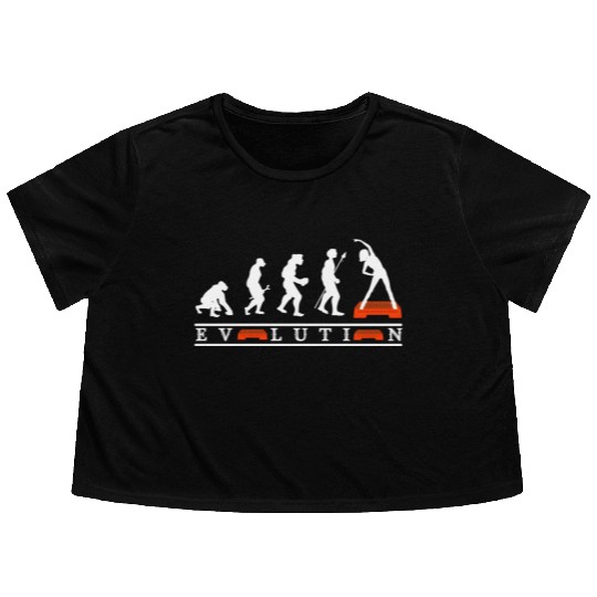 Evolution Of Aerobics With The Hu Evolution Step Flowy Cropped Tees