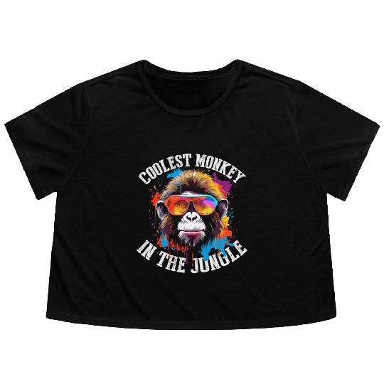 Coolest Monkey In The Jungle Flowy Cropped Tees